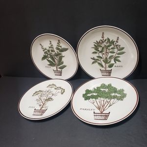 Vintage Set of 4 NELSON LEBO Herbs Salad/Dessert Plates